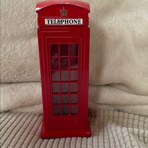 Red Telephone Booth Coin Bank